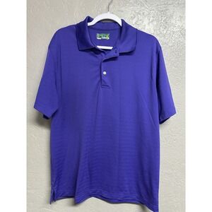 Pro Tour Polo Shirt Large Men's Coolplay Golf Collared Purple Solid Short Sleeve